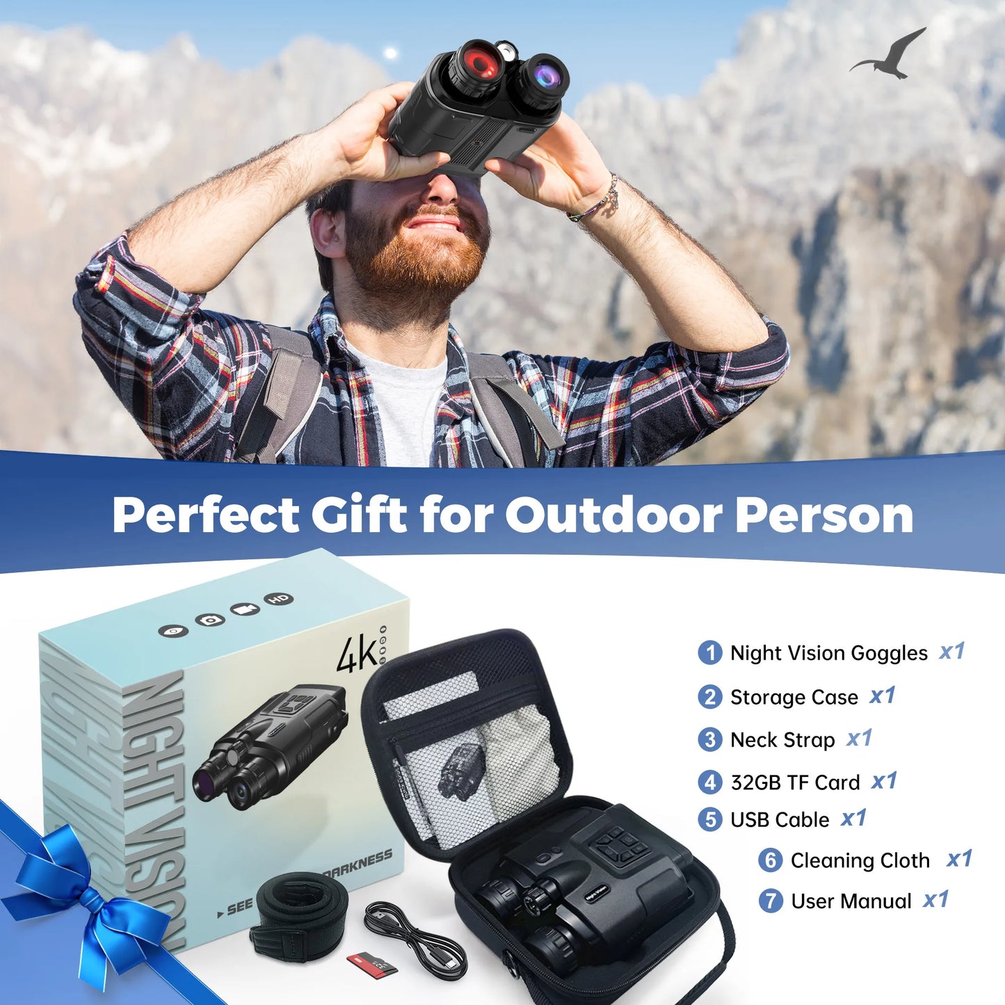 Night Vision Binoculars With 3 Inch Screen 8X Digital Zoom