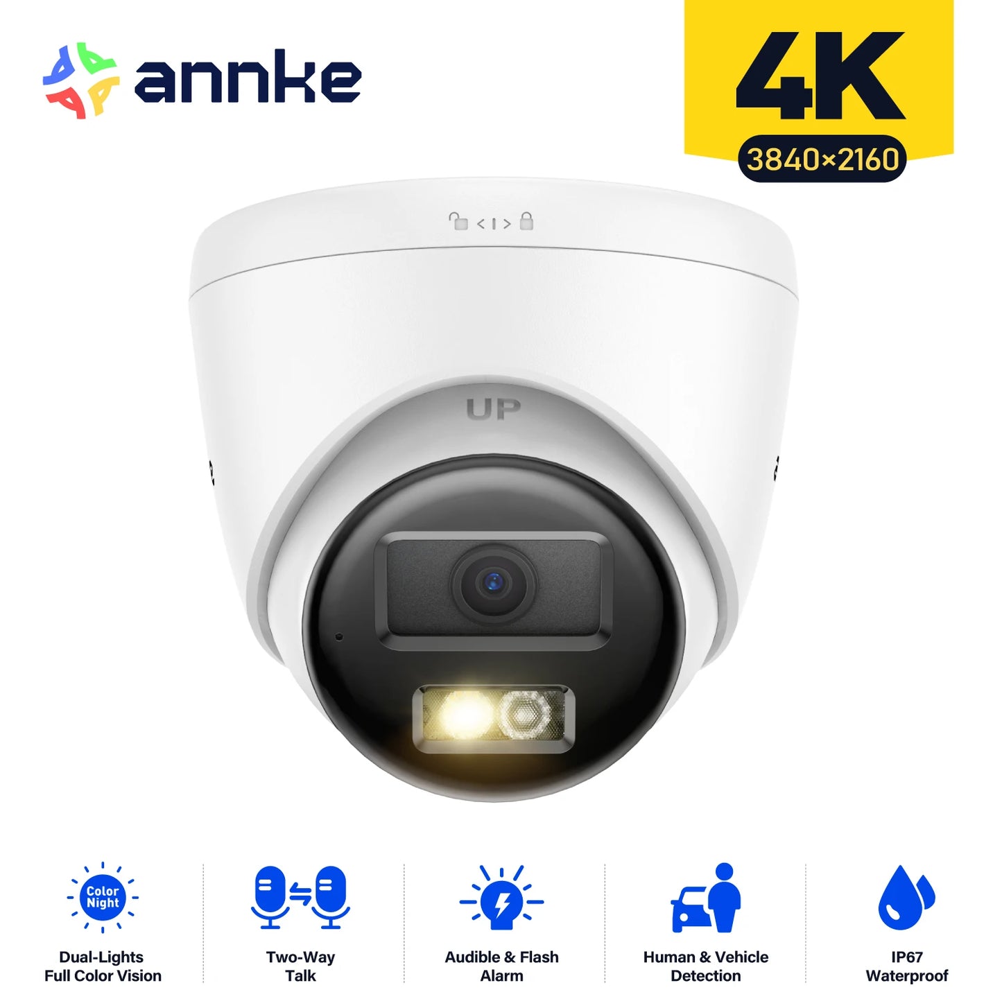 Annke 8MP IP Security Camera PoE 4K Dual Light Audio