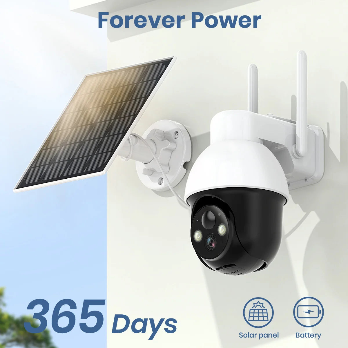 AOSU 3MP PTZ Solar Wireless CCTV Camera With AI Detection