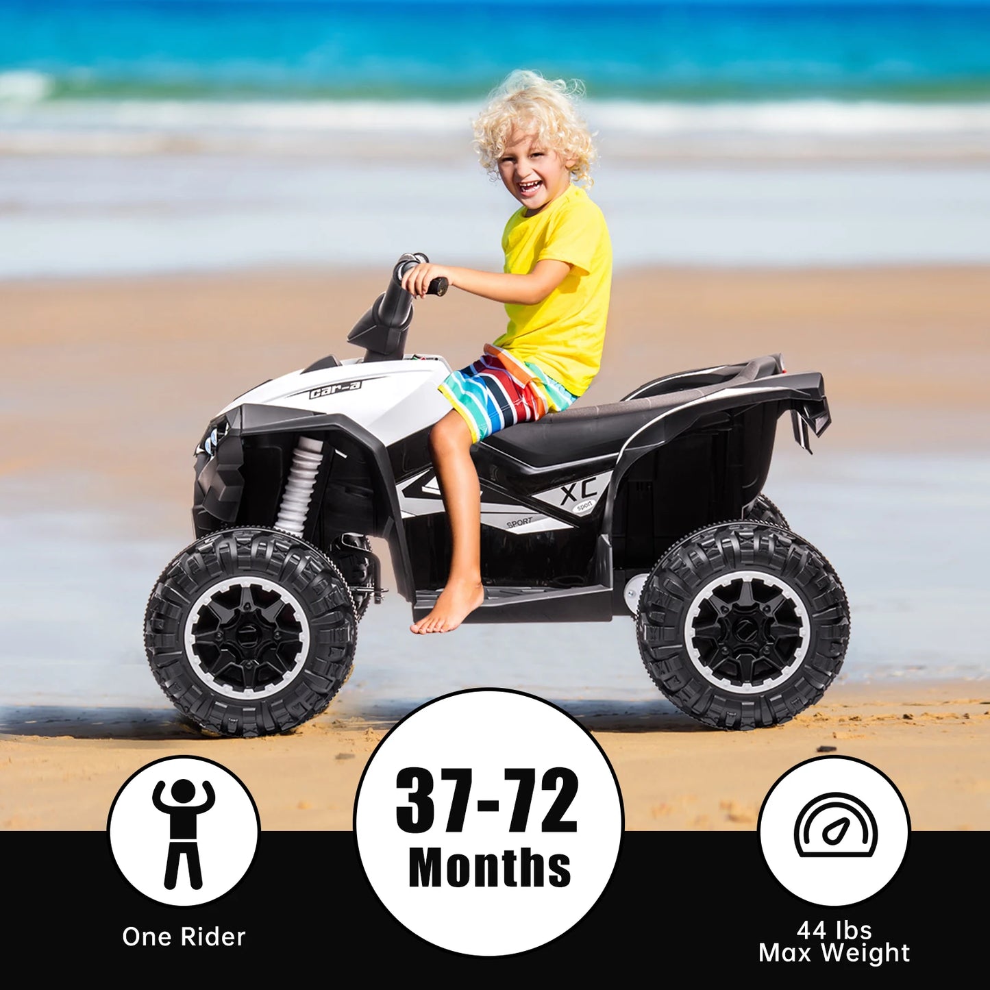 HiMISSE 12V Kids Ride On ATV Dual Motor Electric Quad