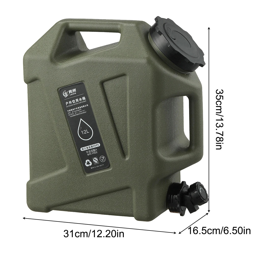 Capacity 12L Water Storage Container With Spigot for Hiking