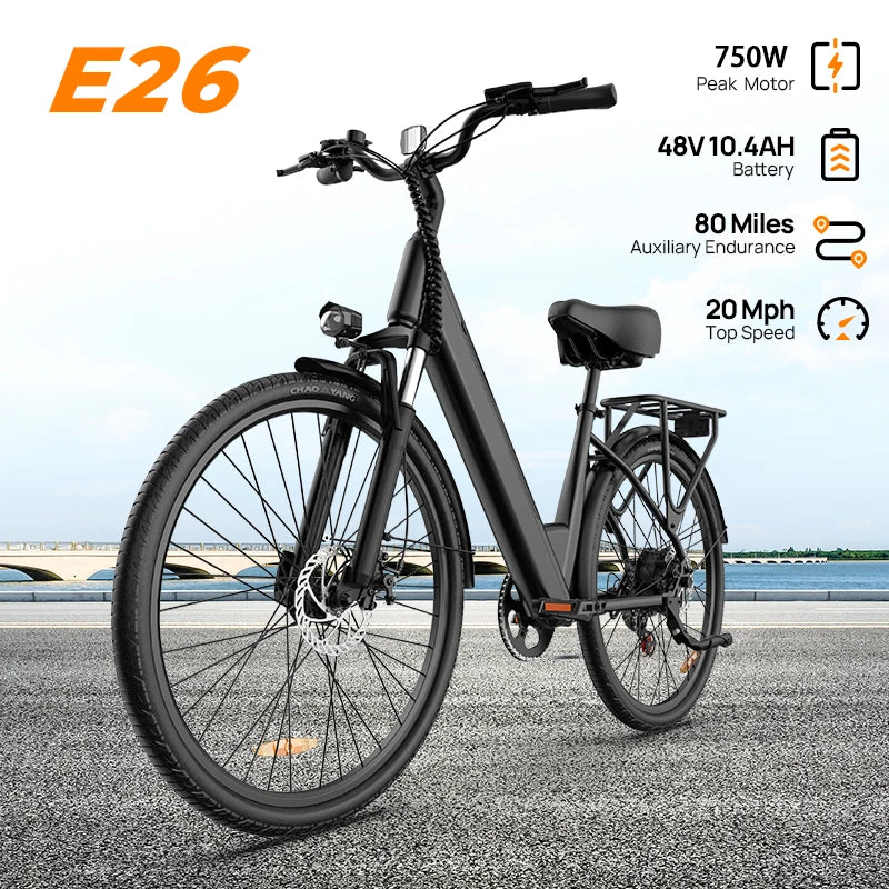 URLIFE Peak 750W E26 Electric Bike for Adults Battery