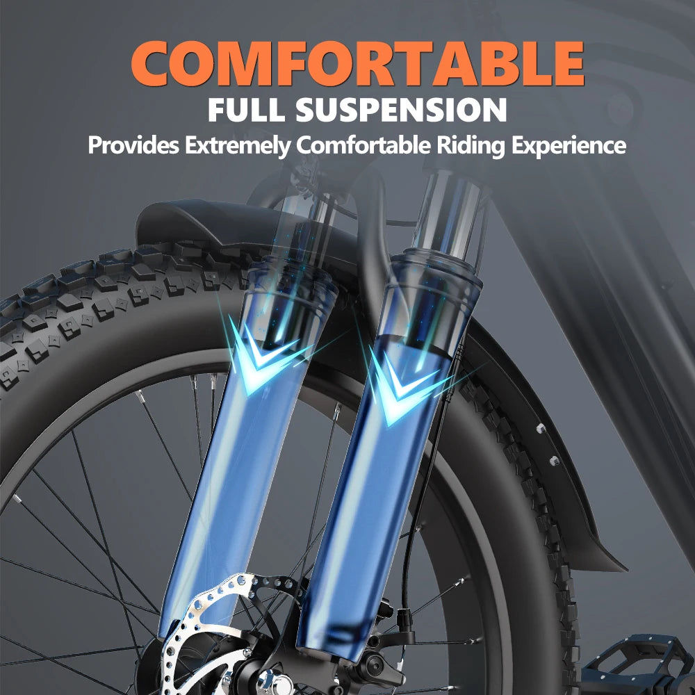 Kickwey LD20 Electric Bike 1500W Fat Tire 48V Battery