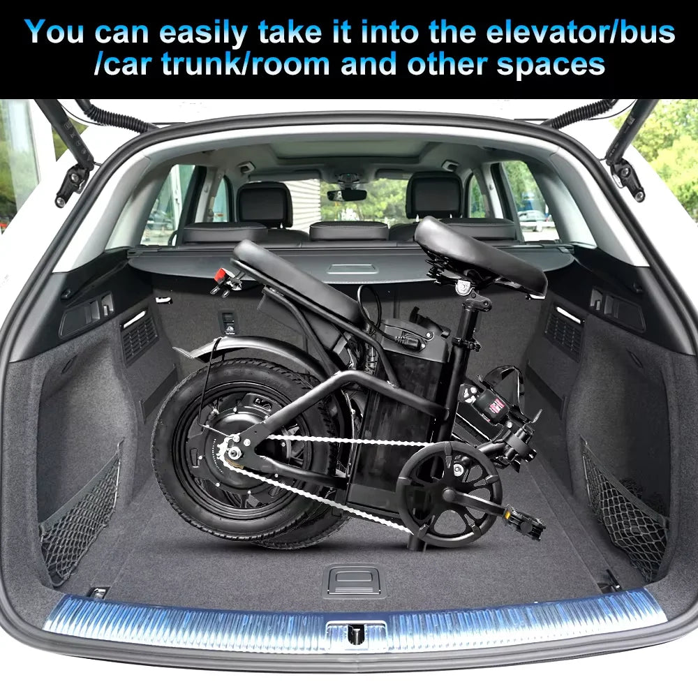 DEEPOWER Foldable Folding Electric Bike For Adults Commuter