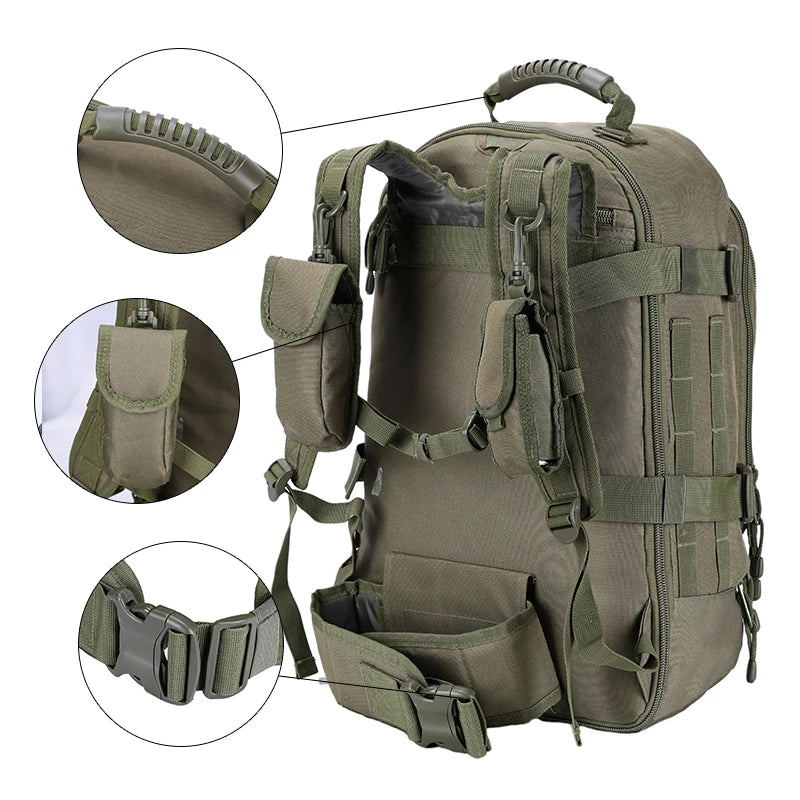 LQARMY Tactical Backpack MOLLE Hiking 3 Day Assault Pack