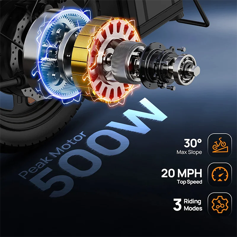 CEFolded Foldable Bicycle for Adults 500W 48V Battery