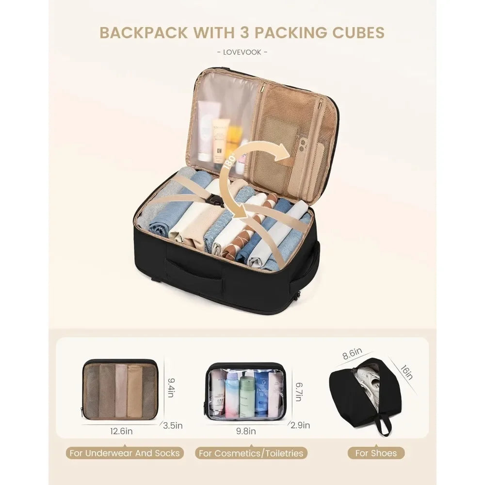 LOVEVOOK Travel Backpack Airline Approved Weekender Bag