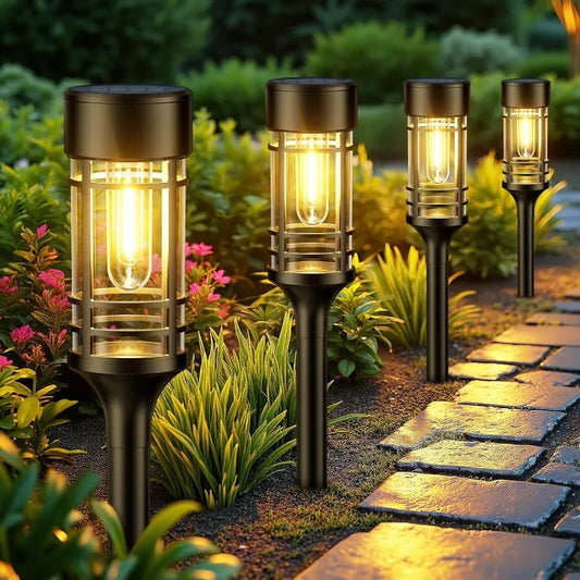 XMSJ Solar Pathway Lights Outdoor 12 Pack IP65 Waterproof