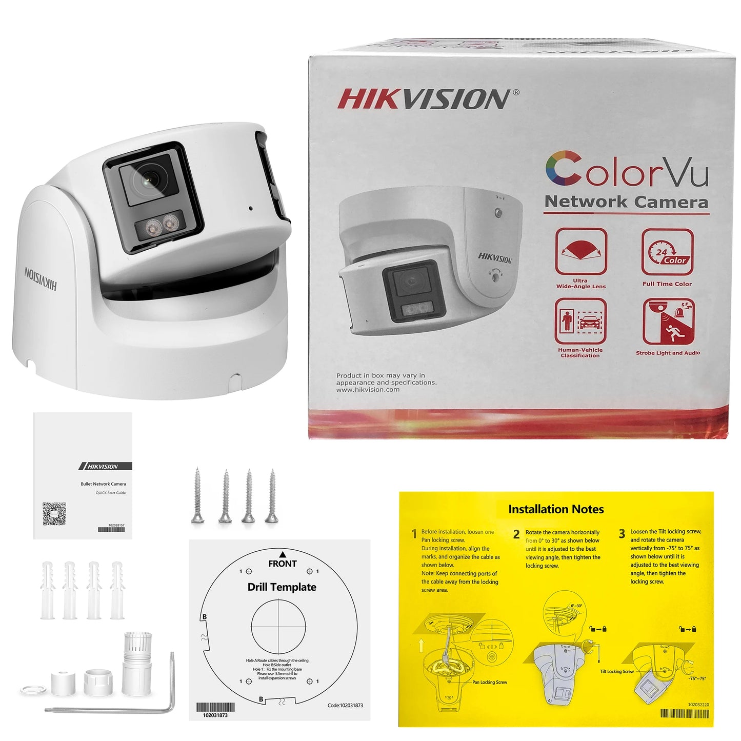Hikvision 8MP Panoramic ColorVu IP Camera DS2CD2387G2P