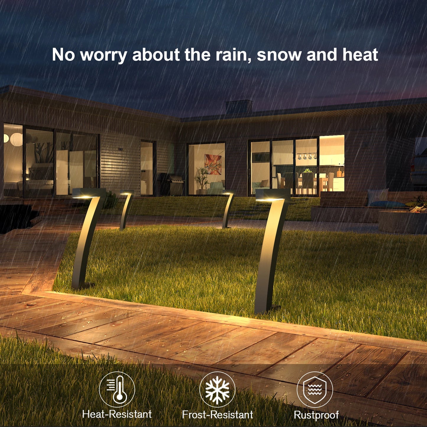 KPSTEK Solar Pathway Lights 6Pack Outdoor Auto On Off