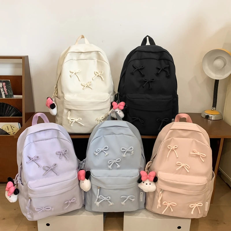 Capacity Fashion Bow Laptop Backpack Rucksack Pendant