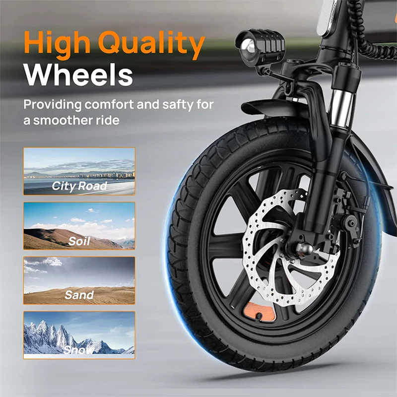 CEFolded Folding E Bike 500W 48V Removable Battery 40 Miles