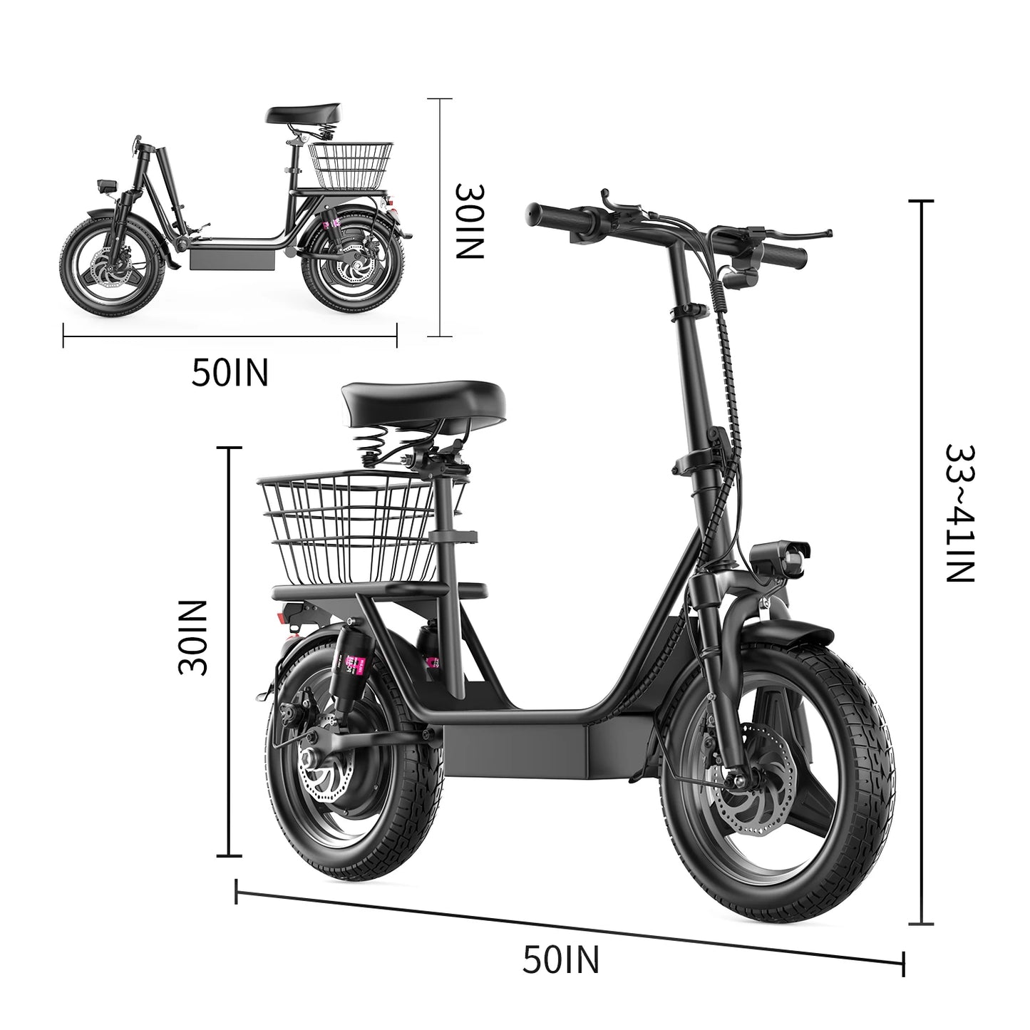 Max Speed Electric Scooter With Basket For Adults 650W