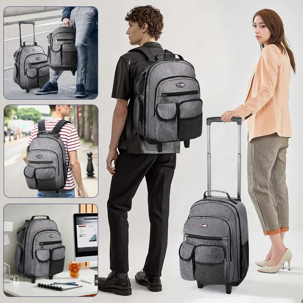 New York XPress Travel Backpack With Wheels Luggage