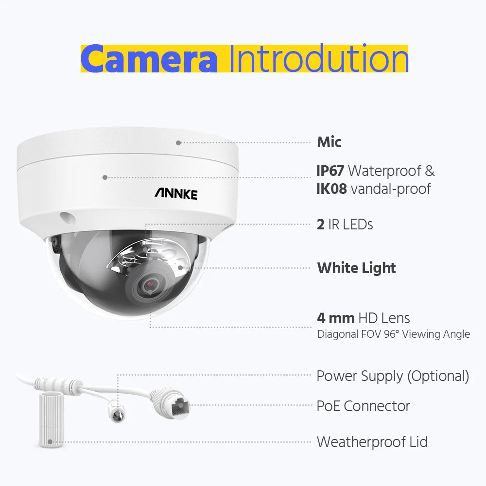 ANNKE C800 8MP 4K POE Outdoor Camera IP67 Night Vision