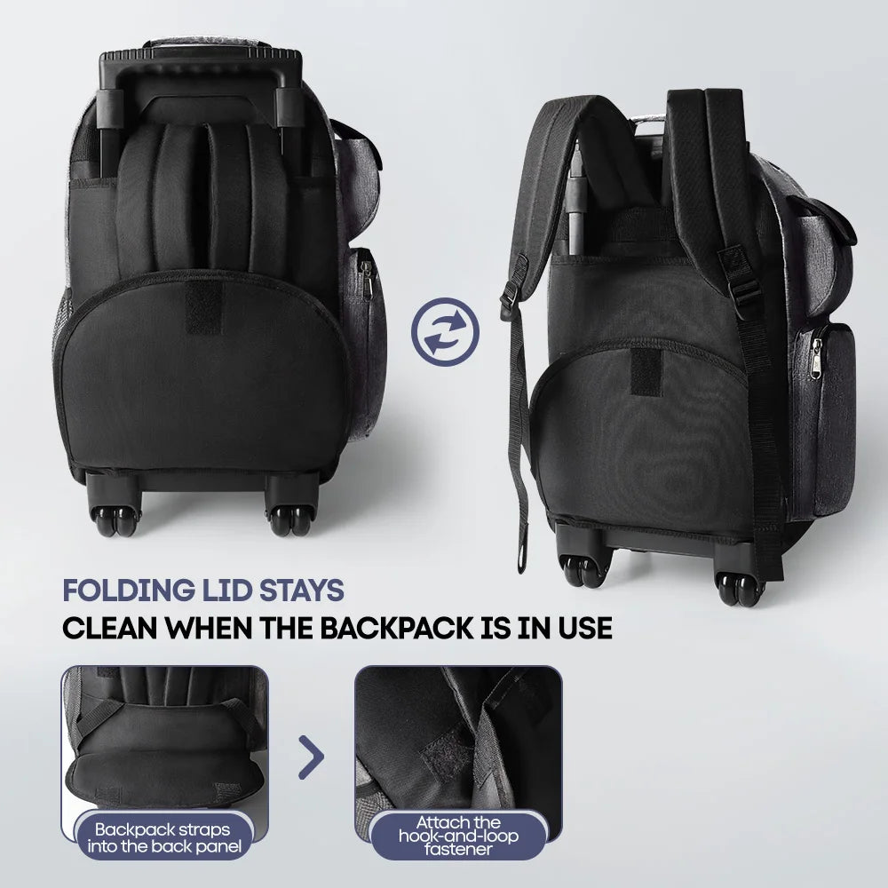 New York XPress Travel Backpack With Wheels Luggage