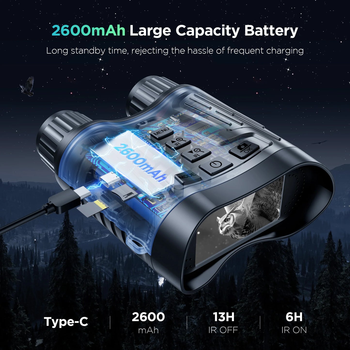 OutdoorVarietyStore Night Vision Binoculars 8X Digital Zoom