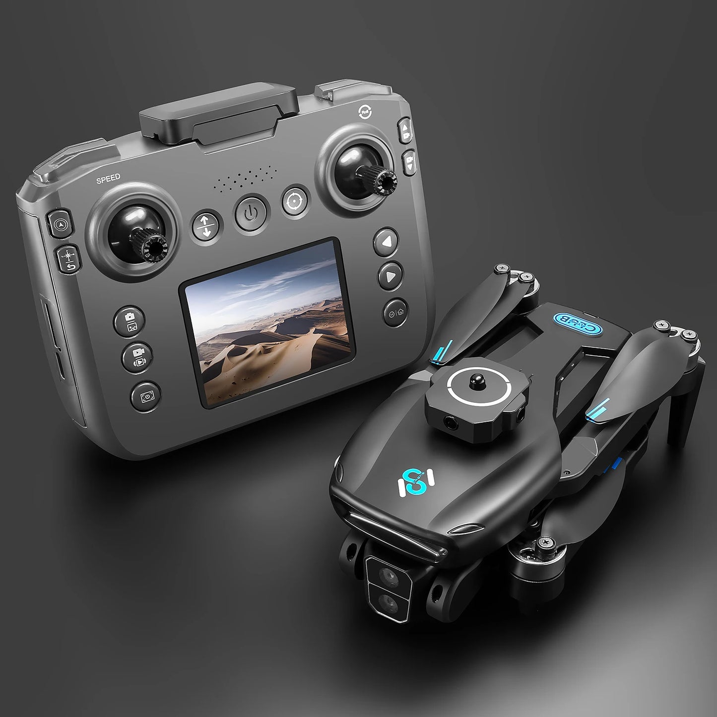 Long Endurance Brushless Drone With Dual Cameras LCD Remote