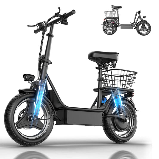 Max Speed Electric Scooter With Basket For Adults 650W