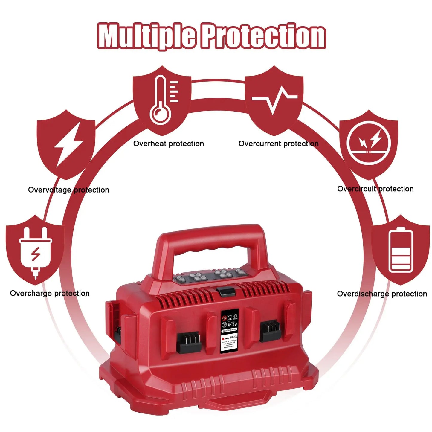 REACELL Milwaukee M18 6 Port Charger With LED Indicator
