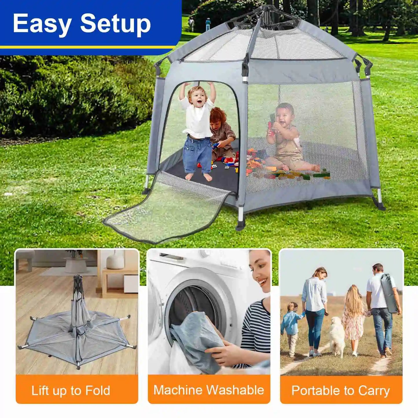 Building Pop Up Baby Play Tent Portable Outdoor Indoor