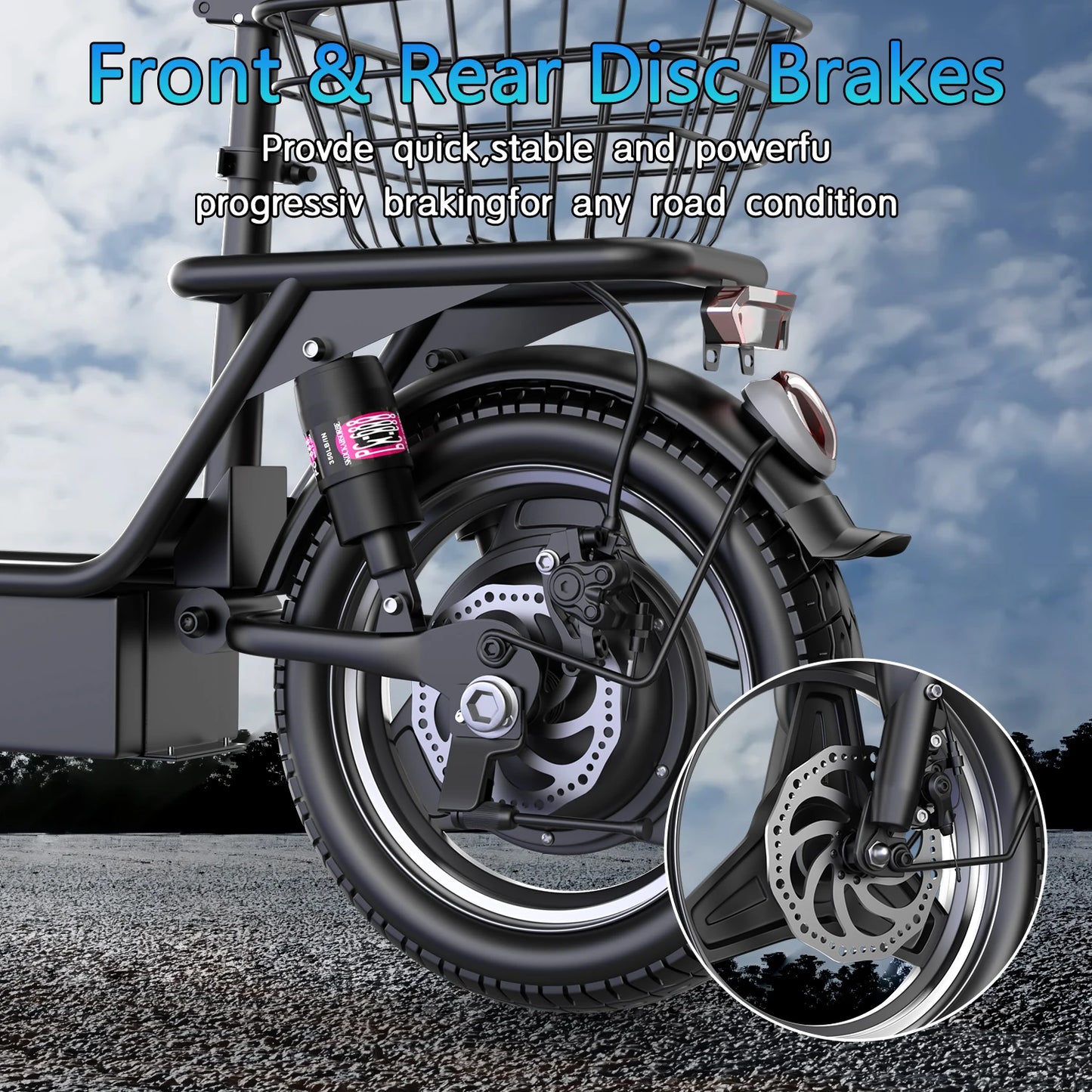 Max Speed Electric Scooter With Basket For Adults 650W