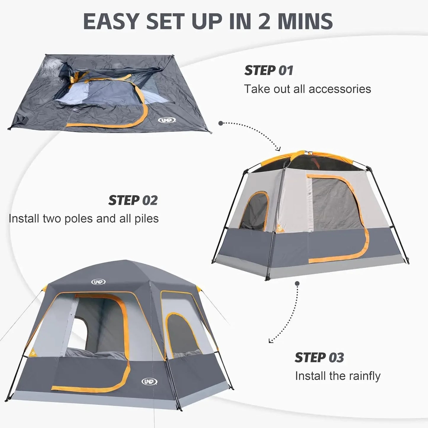 UNP Portable Cabin Tent Camping Shelter Outdoor Setup
