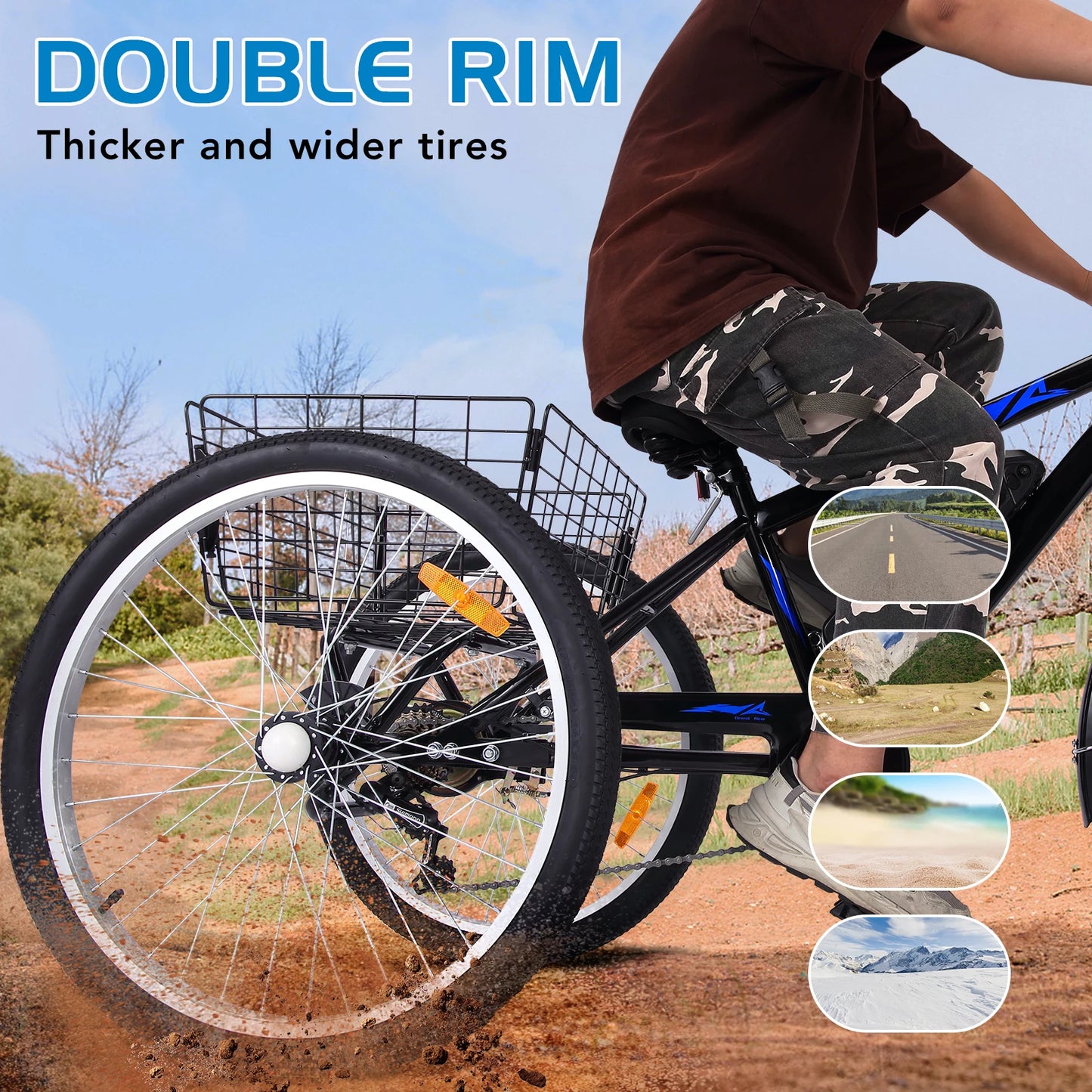 Remo 3 Wheel Electric Bicycle Tricycle 350W Fat Tire 36V