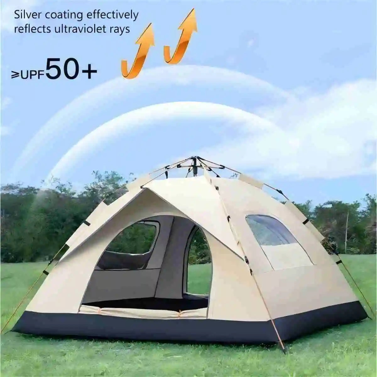Pakicetus Outdoor Sunshade Camping Tent With Dual Doors