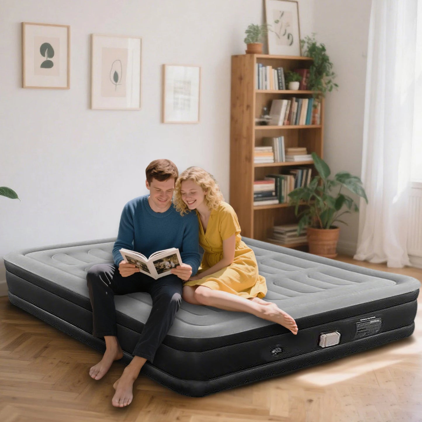 By Inflating Inflatable Mattress With Built In Pump